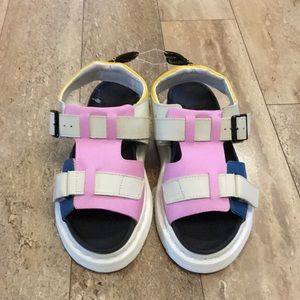 Multi colored Dr. martens Kamilan sandals